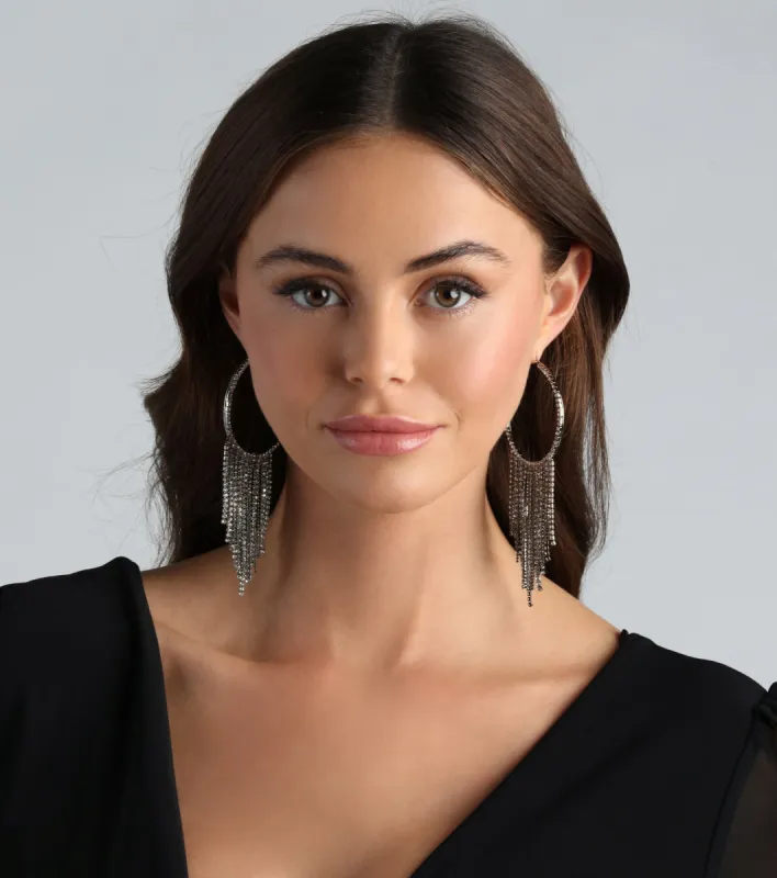 Fiercely Fringed Hoop Fringe Earrings sold by Windsor