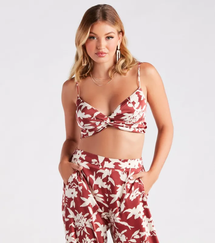 Major Muse Floral Satin Bra Top sold by Windsor