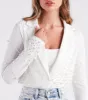 Pearly Perfect Crepe Crop Blazer sold by Windsor