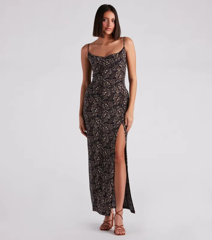 Flowy Feels Paisley Maxi Dress sold by Windsor