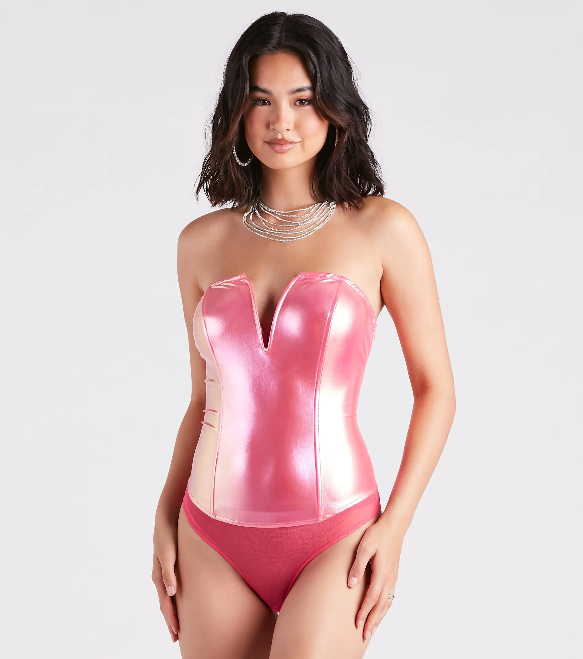 After Hours Glow Metallic Strapless Bodysuit sold by Windsor product image thumbnail 5