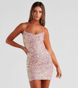 PLACEHOLDER - Party Glam Sequin Mini Dress sold by Windsor