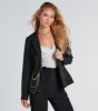 Bling It On Crepe Blazer With Chain sold by Windsor