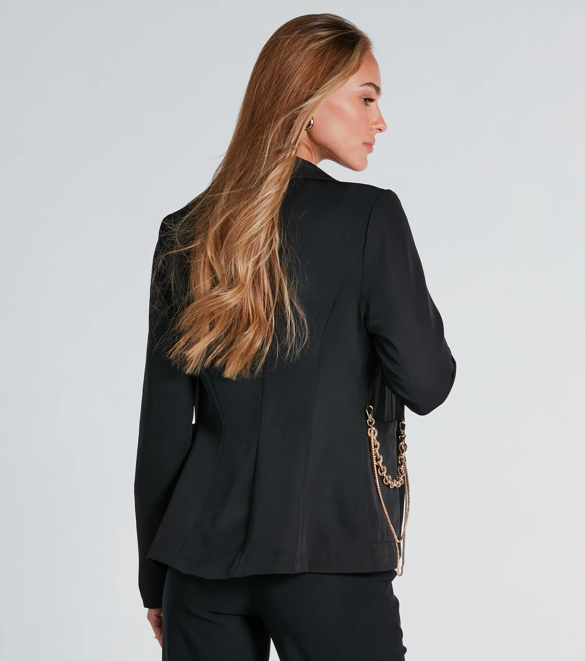 Bling It On Crepe Blazer With Chain sold by Windsor product image thumbnail 2
