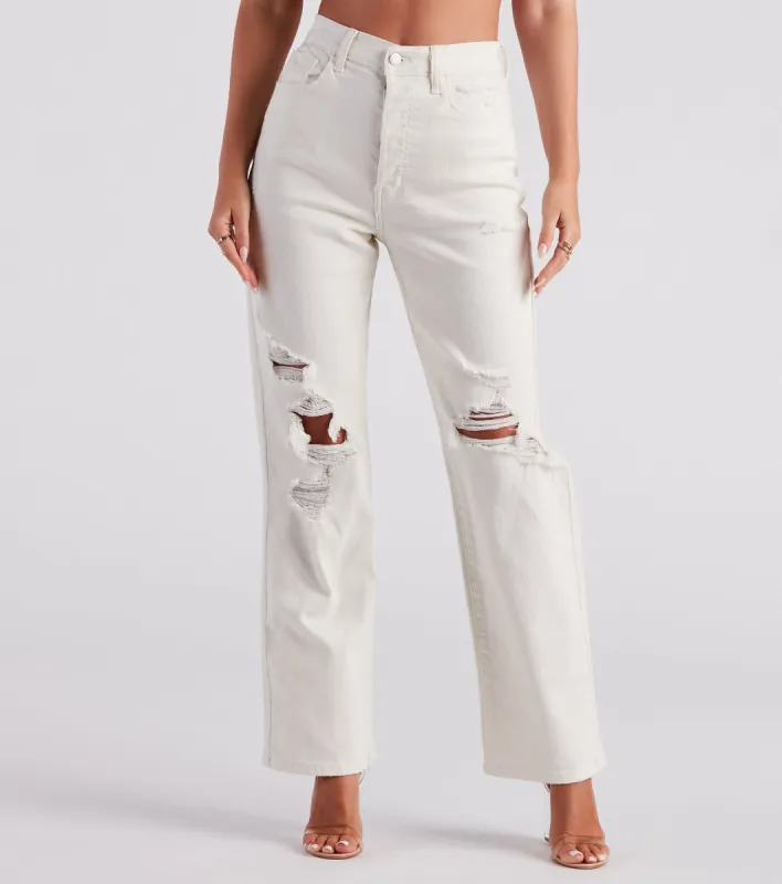 Just Kickin' It High-Rise Boyfriend Jeans sold by Windsor