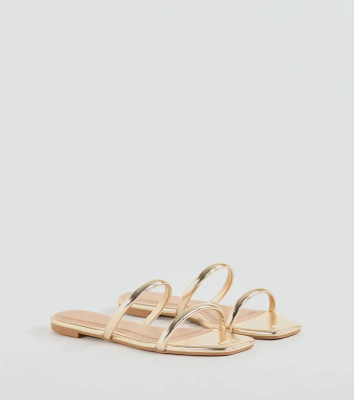 All Time Favorite Strappy Metallic Flat Sandals sold by Windsor