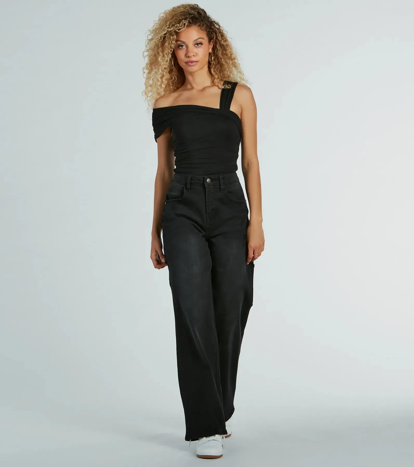 Cool Girl Status Off-The-Shoulder Mesh Bodysuit sold by Windsor product image thumbnail 3