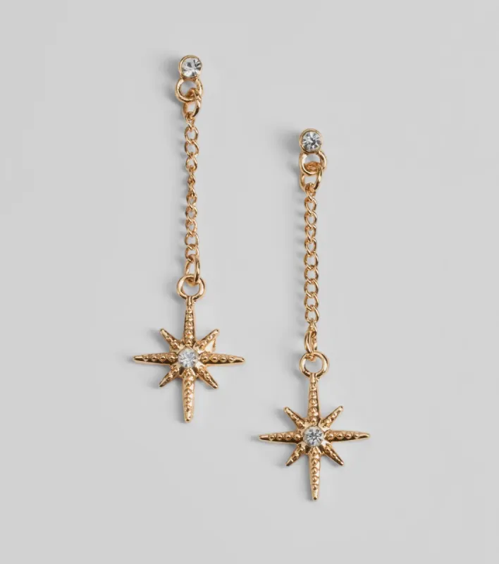 Celestial Cutie Rhinestone Star Charm Earrings sold by Windsor