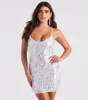 Sparkle Soiree Sequin Fringe Mini Dress sold by Windsor