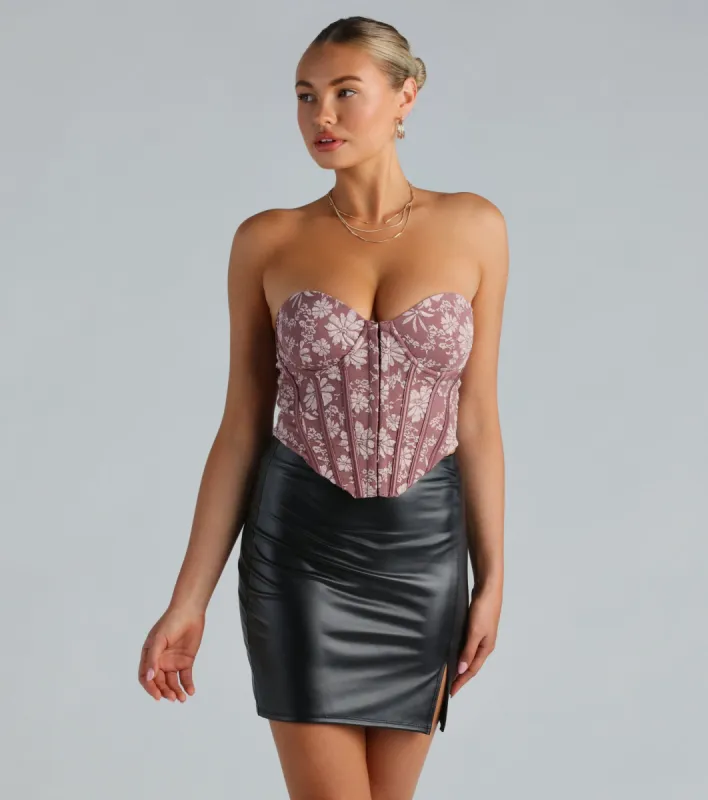 CLEARANCE - Sultry Hour Strapless Jacquard Bustier sold by Windsor