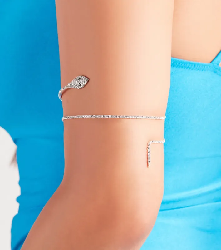 Fierce Glamour Rhinestone Snake Arm Cuff sold by Windsor