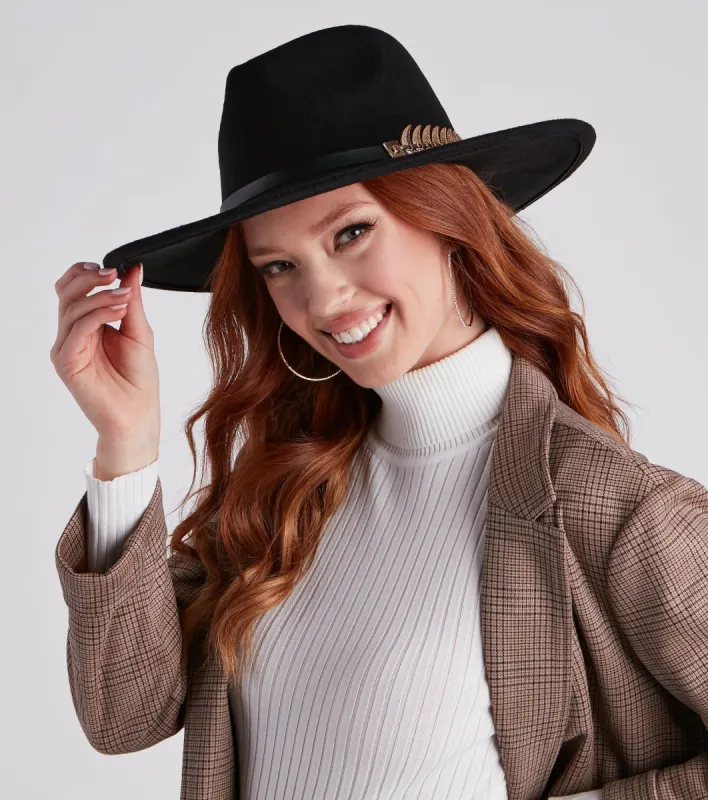 In Search Of Luxe Gold Leaf Trim Hat sold by Windsor