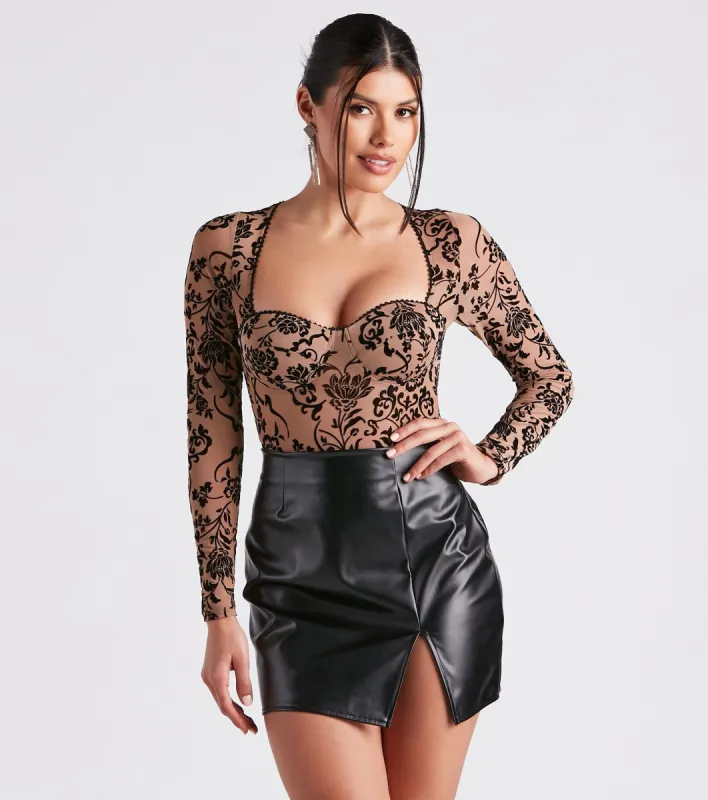 True Beauty Mesh Bustier Bodysuit sold by Windsor