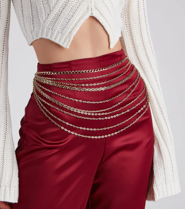 Statement Maker Layered Chain Belt sold by Windsor