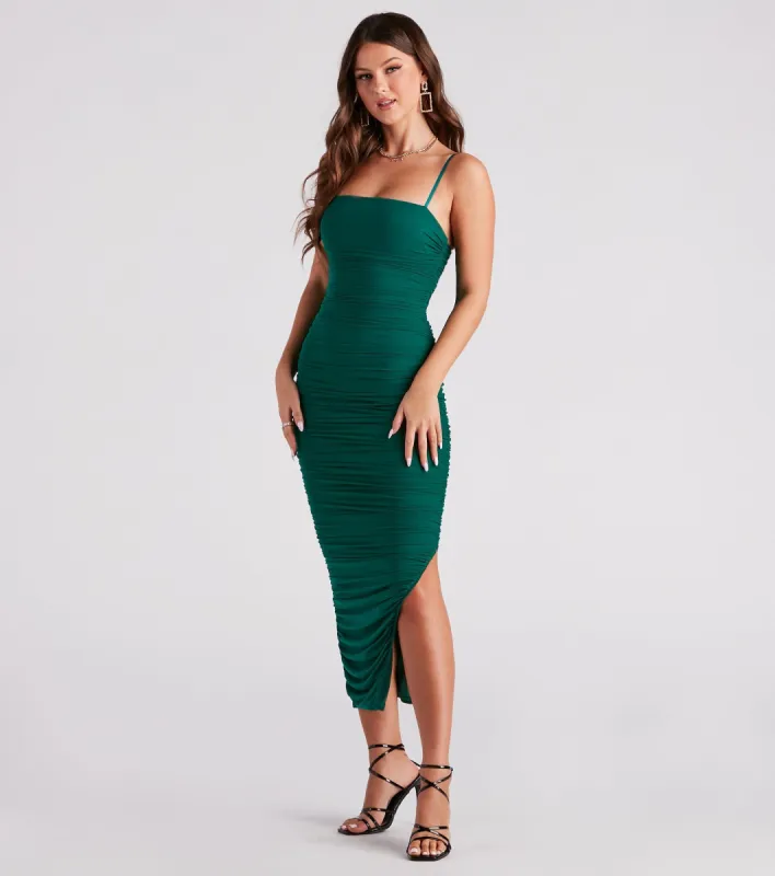 Ahead Of The Curve Mesh Midi Dress sold by Windsor