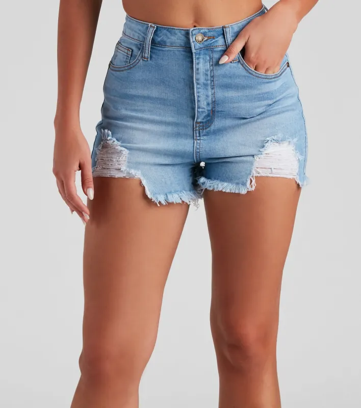 Remy High-Rise Cut-Off Denim Shorts by Windsor Denim sold by Windsor