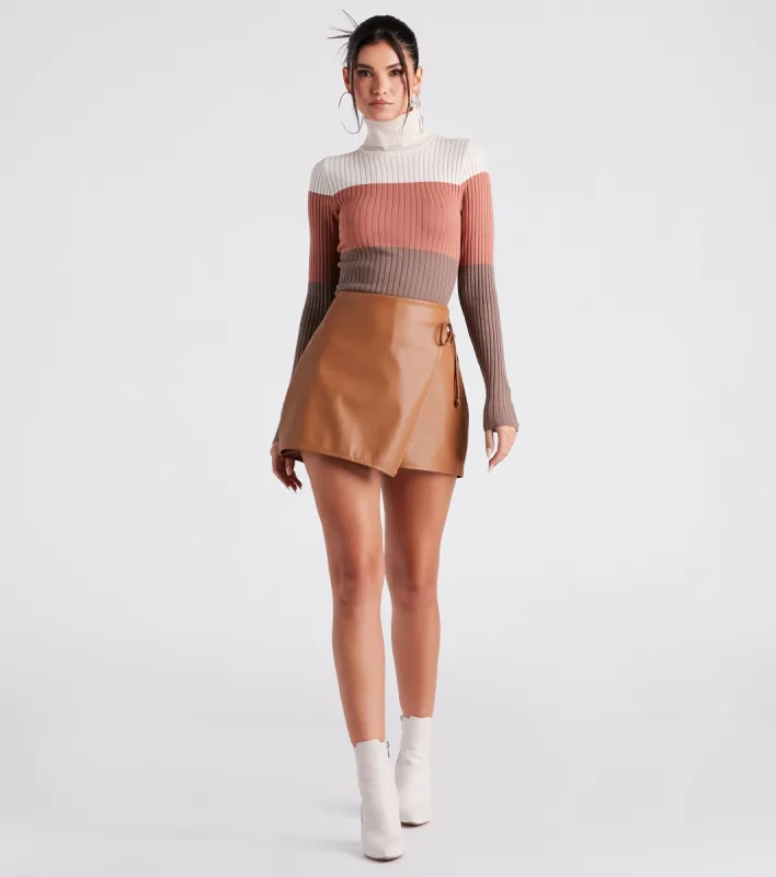 Trendsetter Life Faux Leather Skort sold by Windsor