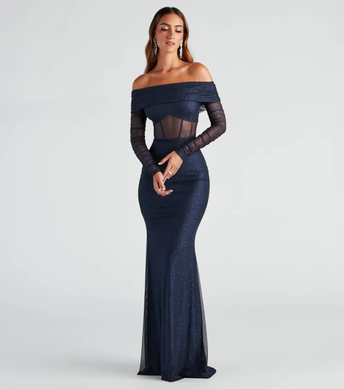 Mandy Glitter Mesh Mermaid Dress sold by Windsor