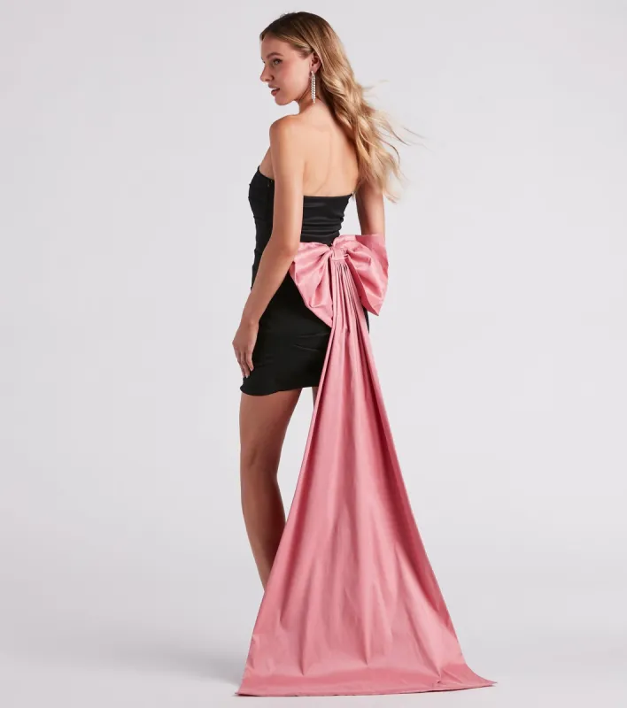 Franny Taffeta Bow Mini Party Dress sold by Windsor