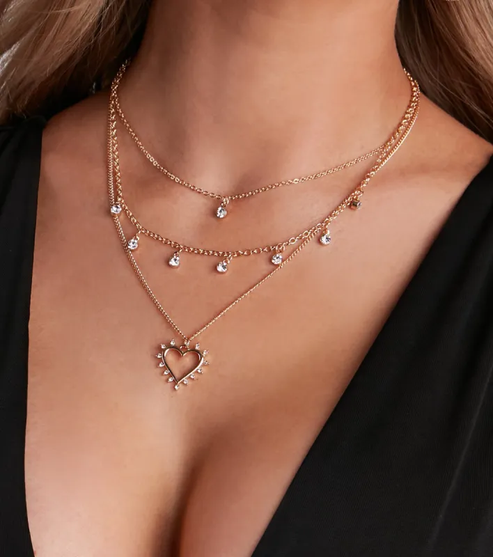 Heart Breaker Layered Necklace sold by Windsor