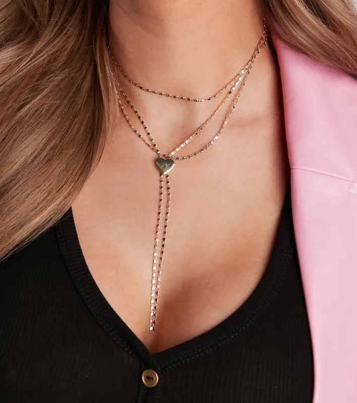 Devoted To Love Heart Lariat Necklace sold by Windsor