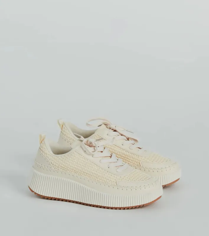 Step It Up Texture Knit Platform Sneakers sold by Windsor
