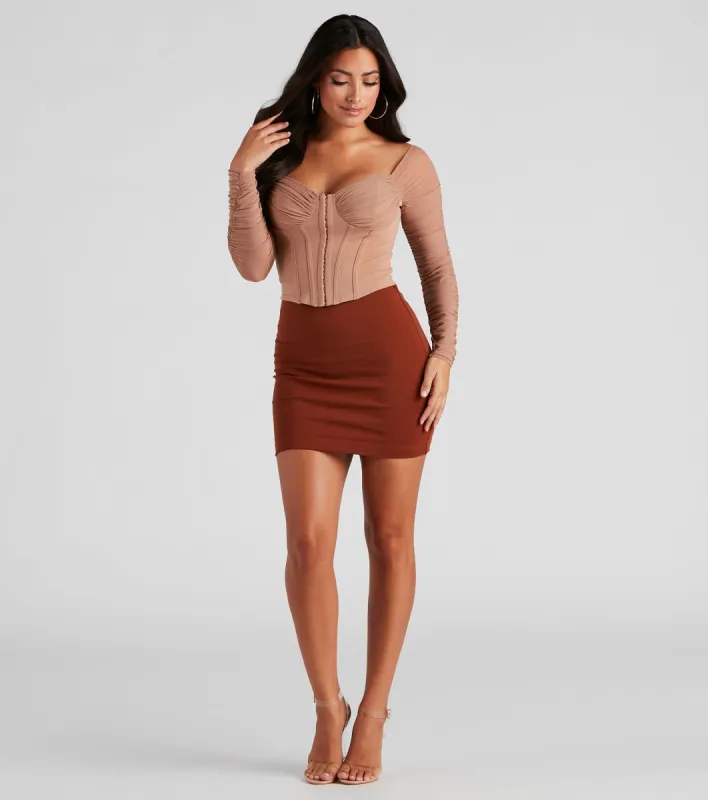 CLEARANCE - On Point In Ponte Knit High Waist Mini Skirt sold by Windsor