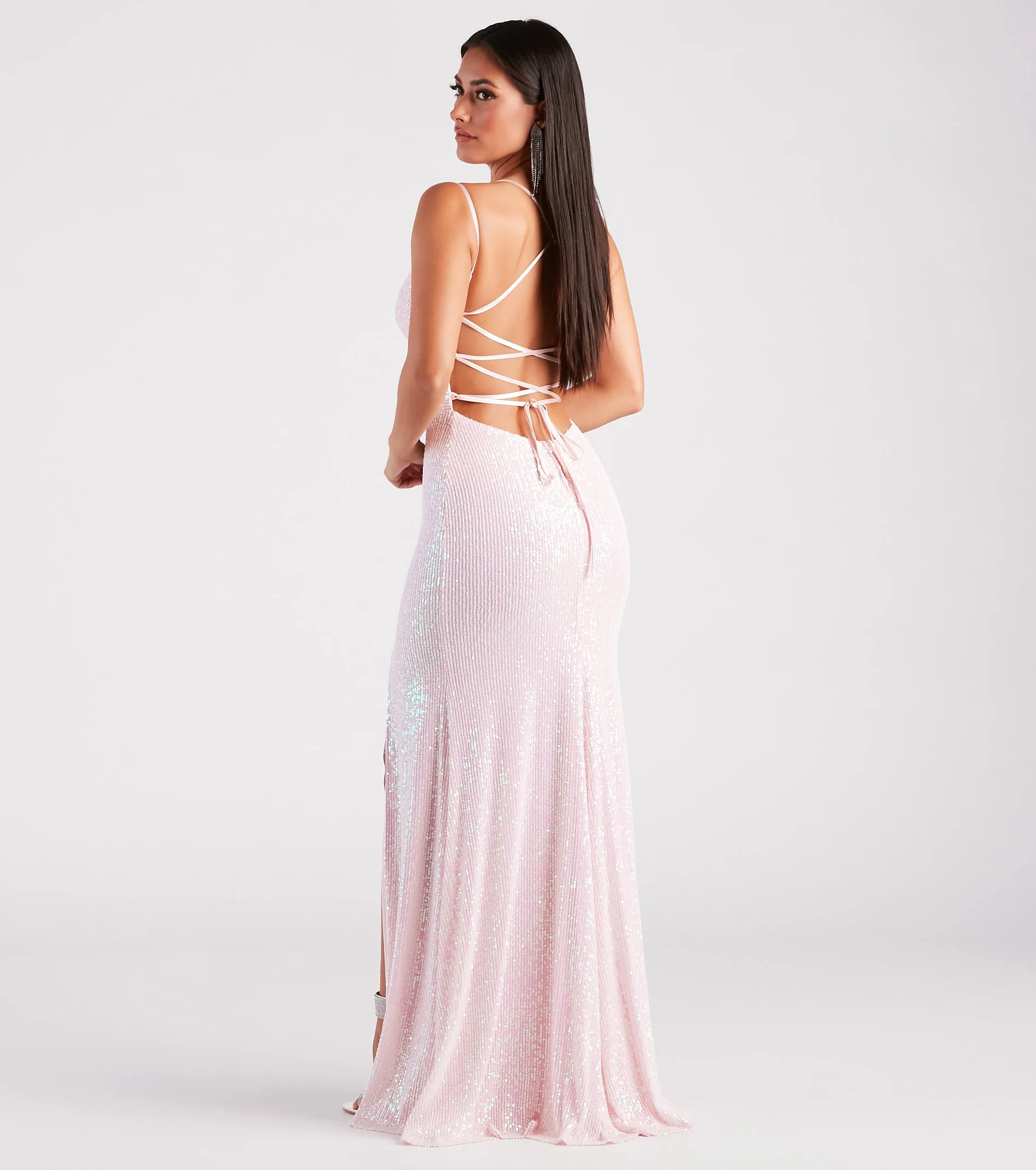 Maisel Formal Sequin Lace-Up Mermaid Dress sold by Windsor product image thumbnail 2