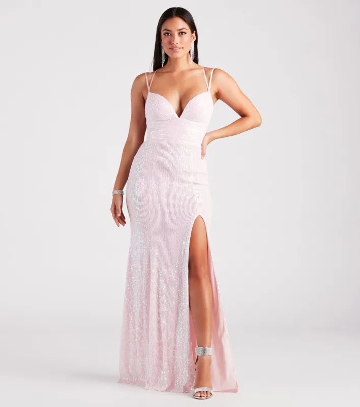 Maisel Formal Sequin Lace-Up Mermaid Dress sold by Windsor