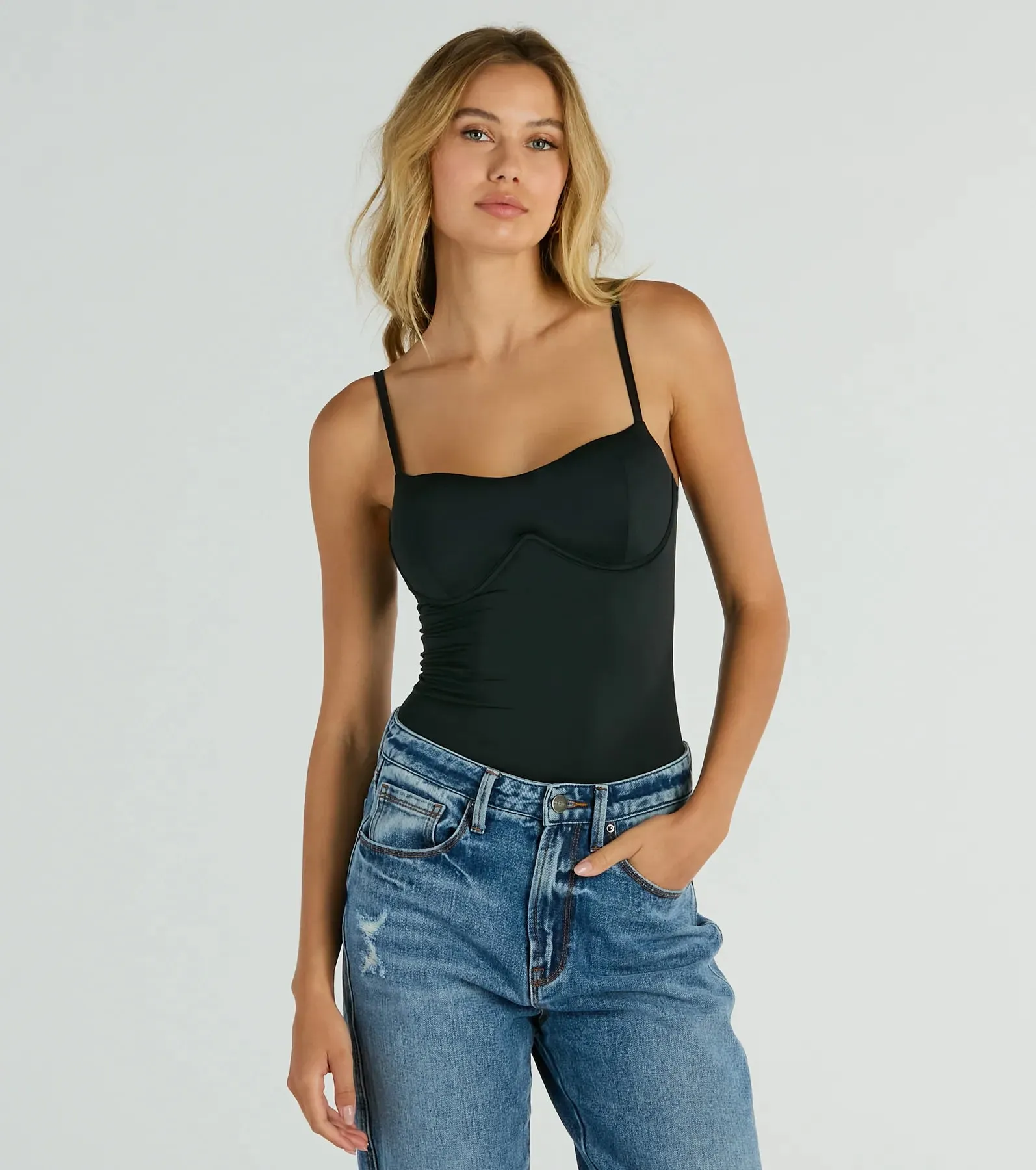 Smooth Silhouette Sweetheart Underwire Bodysuit sold by Windsor