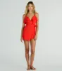 Chic Season Ruffled Wrap-Front Woven Romper sold by Windsor