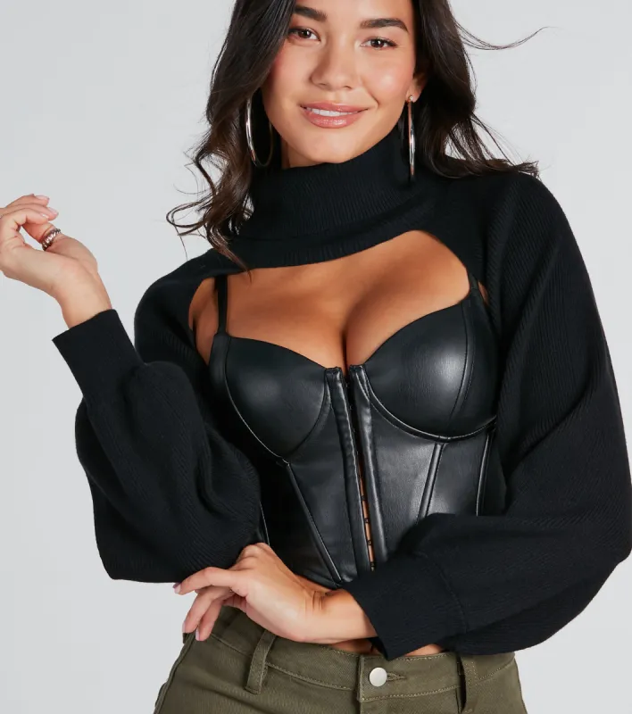 Stay Cozy Turtleneck Sweater Topper sold by Windsor