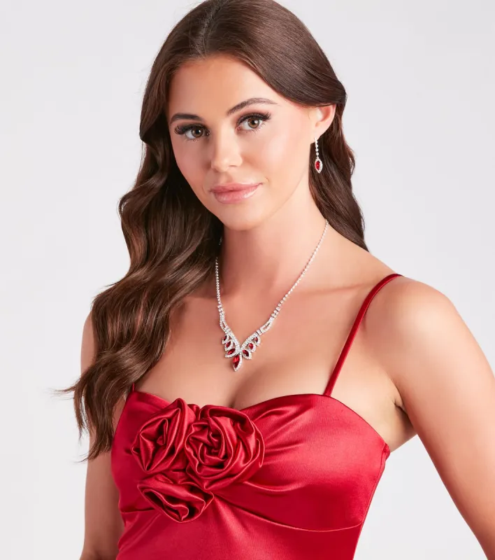 Regal Vibes Gemstone Necklace And Earrings Set sold by Windsor