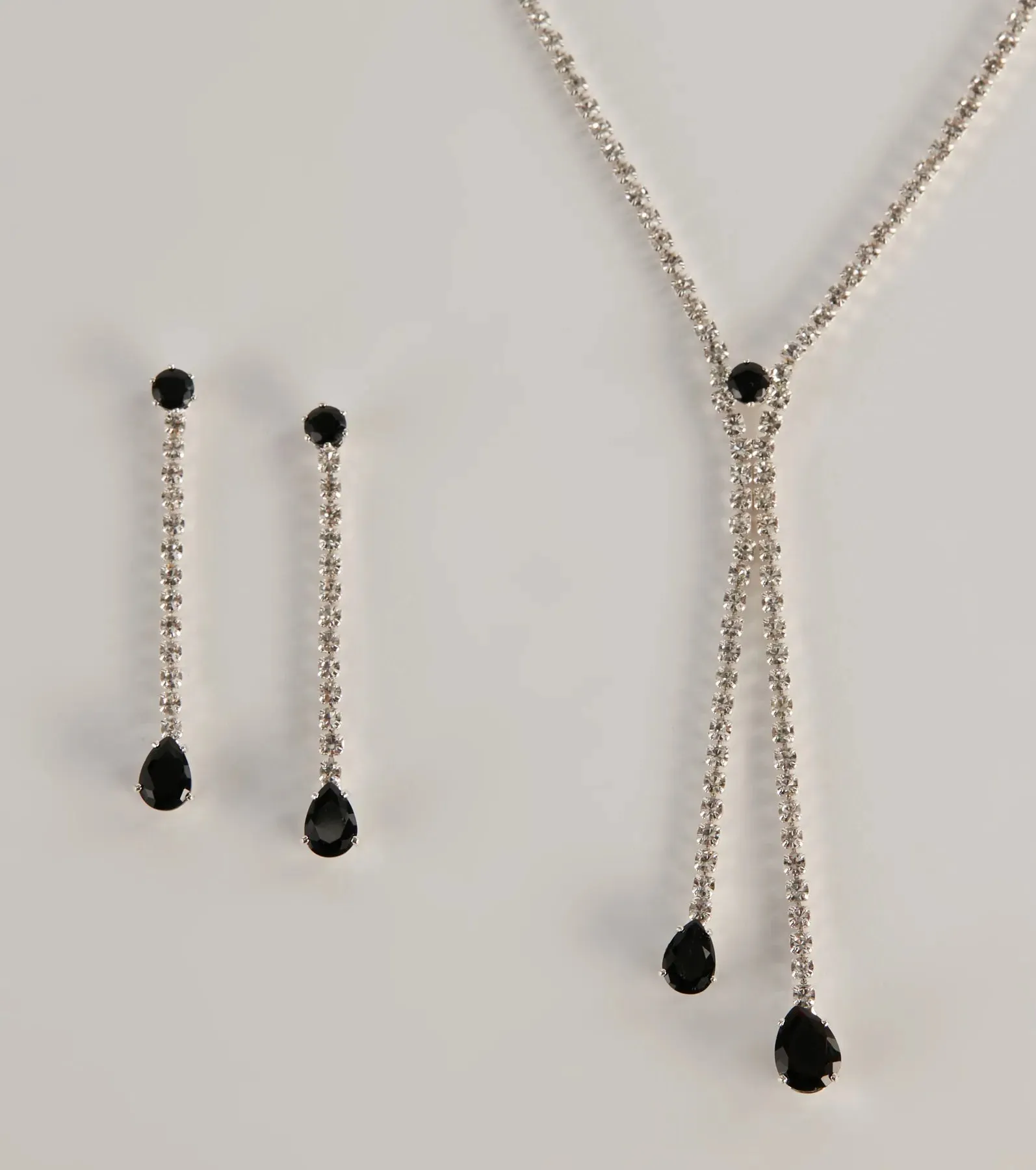 Elegant Glitz Rhinestone Necklace And Earrings Set sold by Windsor product image thumbnail 4