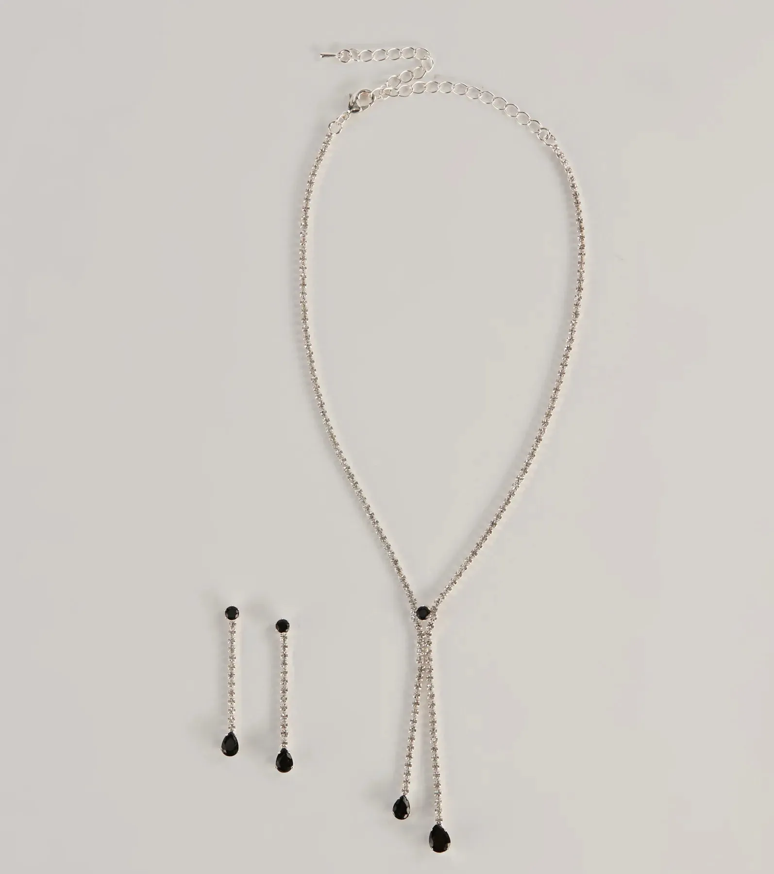 Elegant Glitz Rhinestone Necklace And Earrings Set sold by Windsor product image thumbnail 3