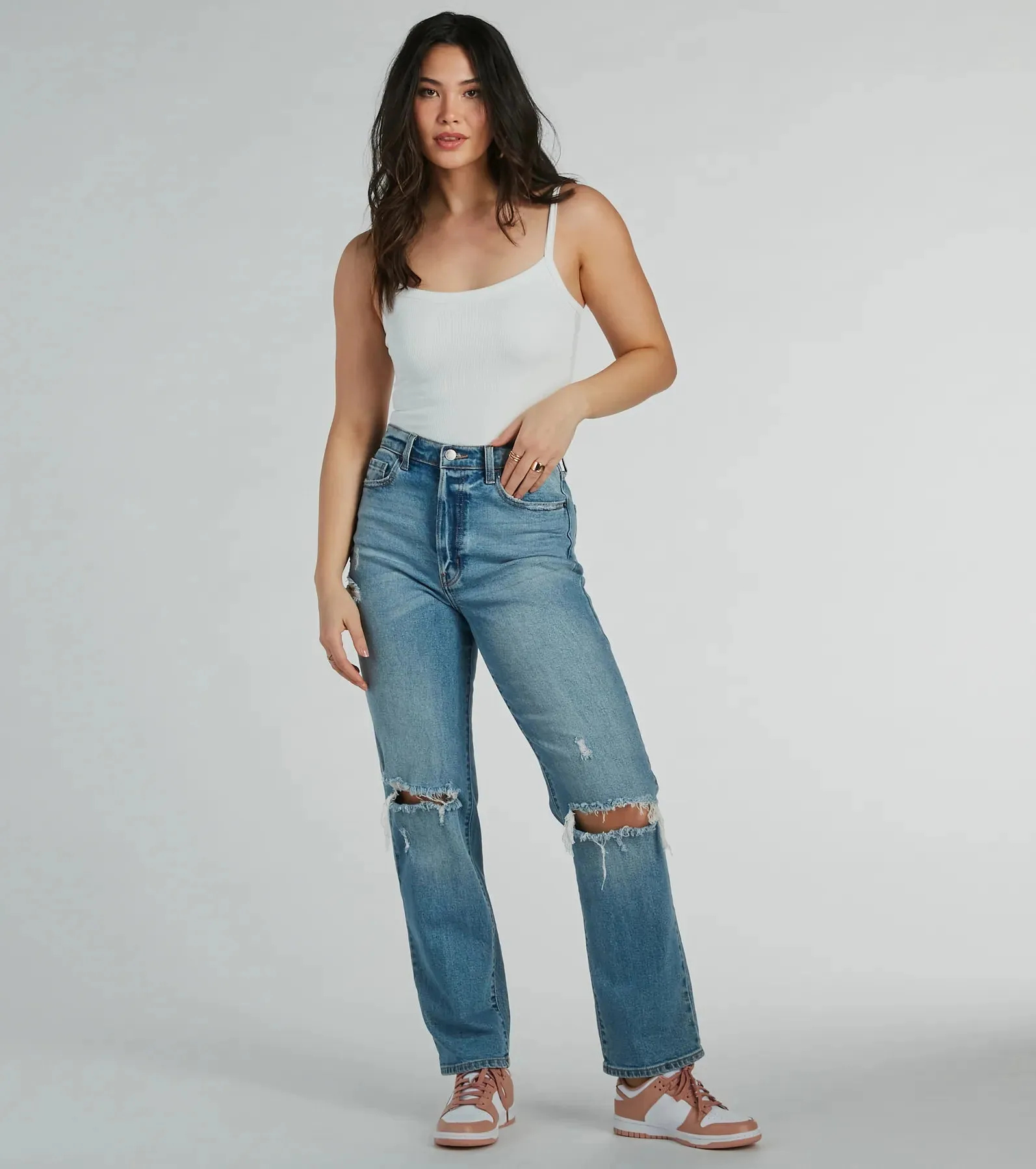 Smooth Silhouette Square Neck Rib Knit Bodysuit sold by Windsor product image thumbnail 3