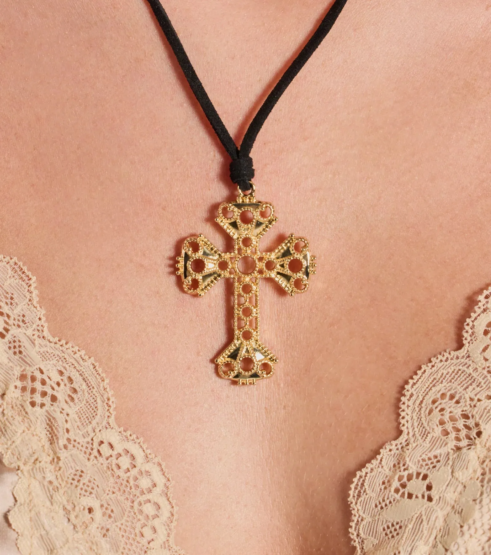 Bold Style Baroque Cross Necklace sold by Windsor product image thumbnail 3