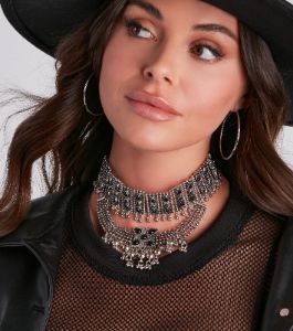 Boho Flair Statement Fringe Necklace sold by Windsor