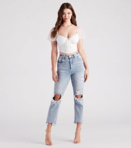 Cute Staple Mesh Puff Sleeve Bustier sold by Windsor