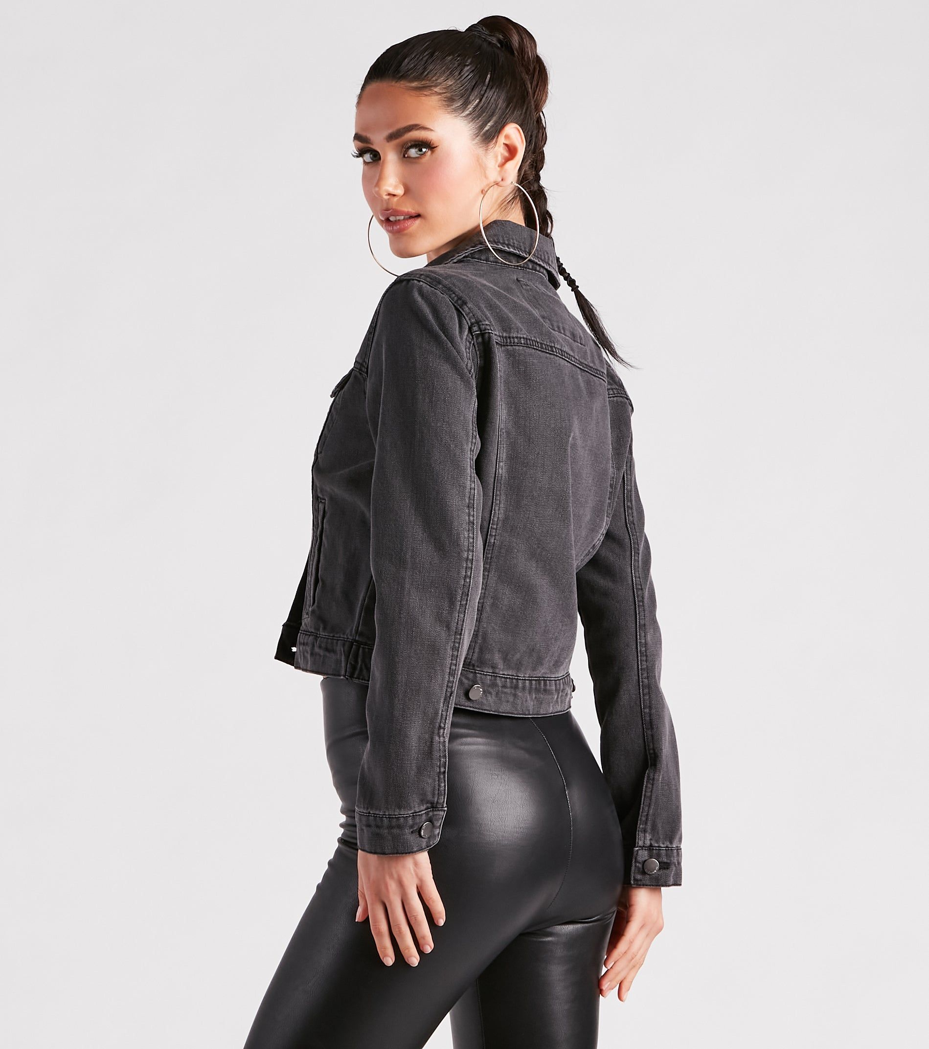 Casual Everyday Slay Denim Trucker Jacket sold by Windsor product image thumbnail 4