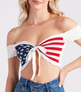Miss Americana Rib Knit Crop Top sold by Windsor