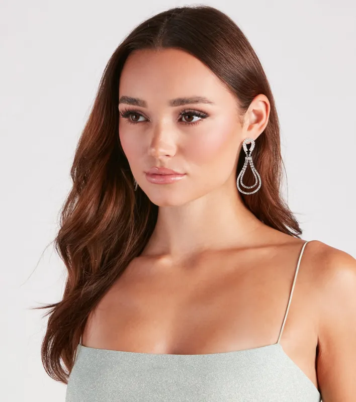 Beautiful Shine Rhinestone Teardrop Earrings sold by Windsor