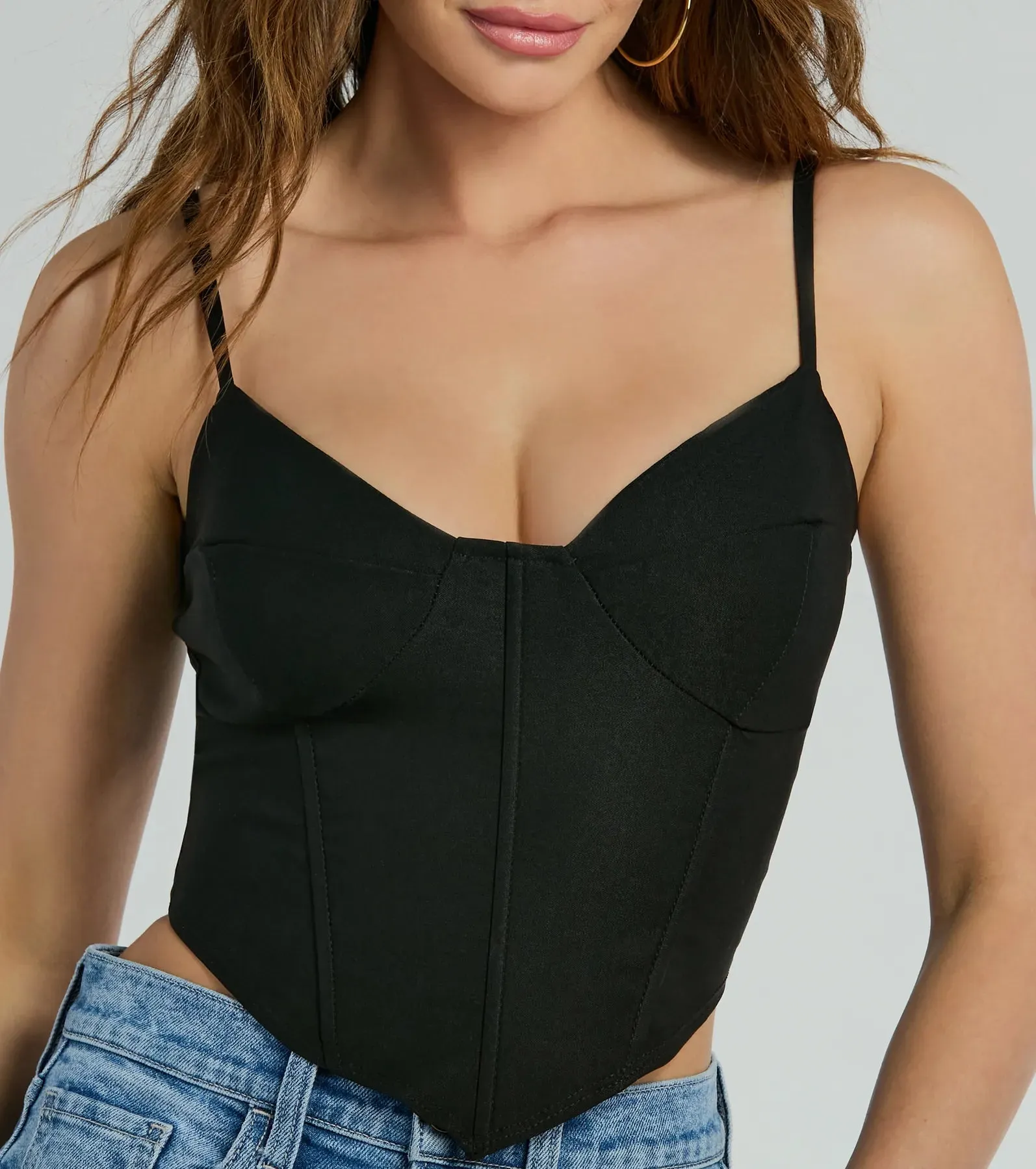 Sultry Flair Woven Cropped Corset Top sold by Windsor product image thumbnail 4