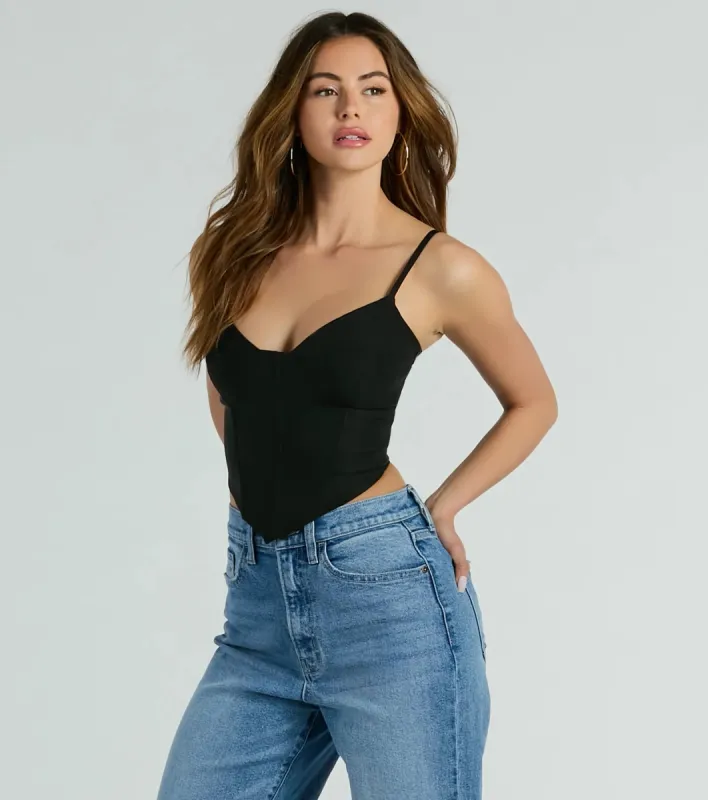 Sultry Flair Woven Cropped Corset Top sold by Windsor