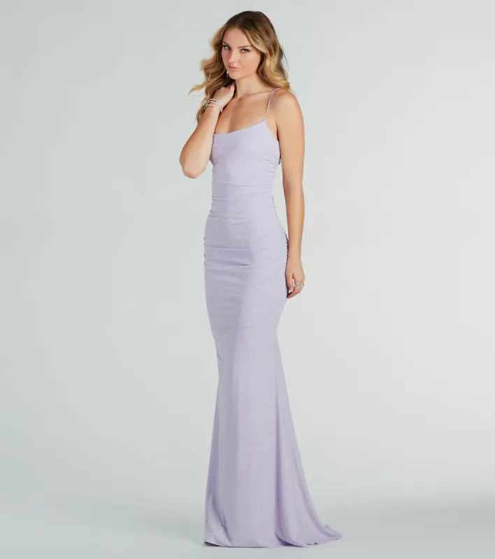 Rowan Formal Glitter Ruched Mermaid Dress sold by Windsor