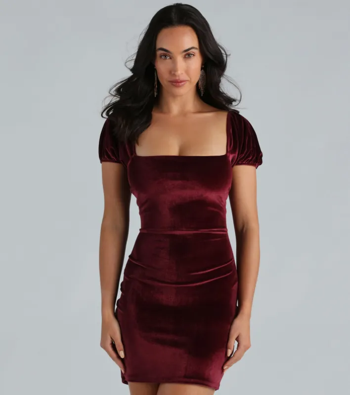 That Luxe Look Velvet Bodycon Mini Dress sold by Windsor