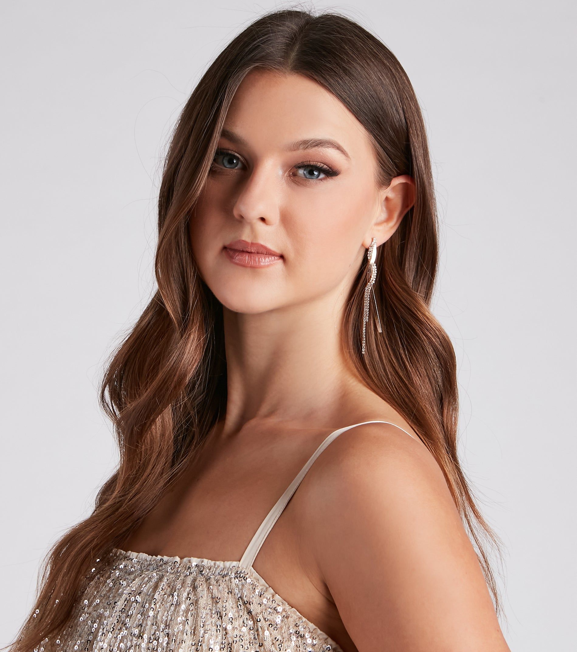 Majorly Luxe Rhinestone Twist Earrings sold by Windsor