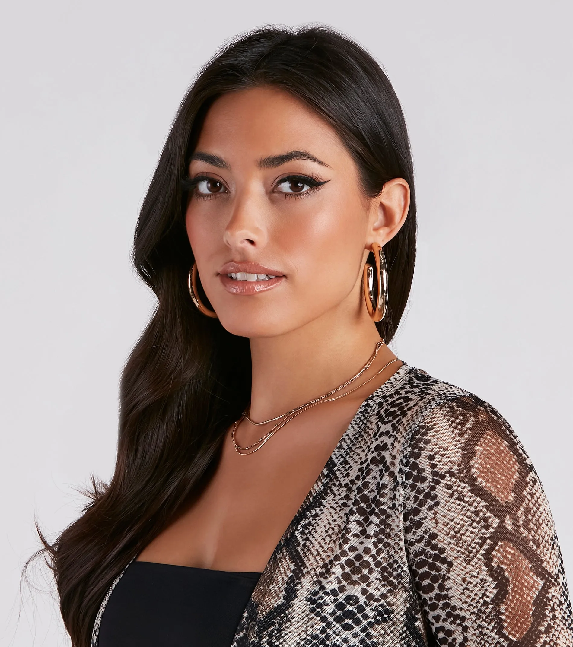 Chic And Bold Large Hoop Earrings sold by Windsor product image thumbnail 3