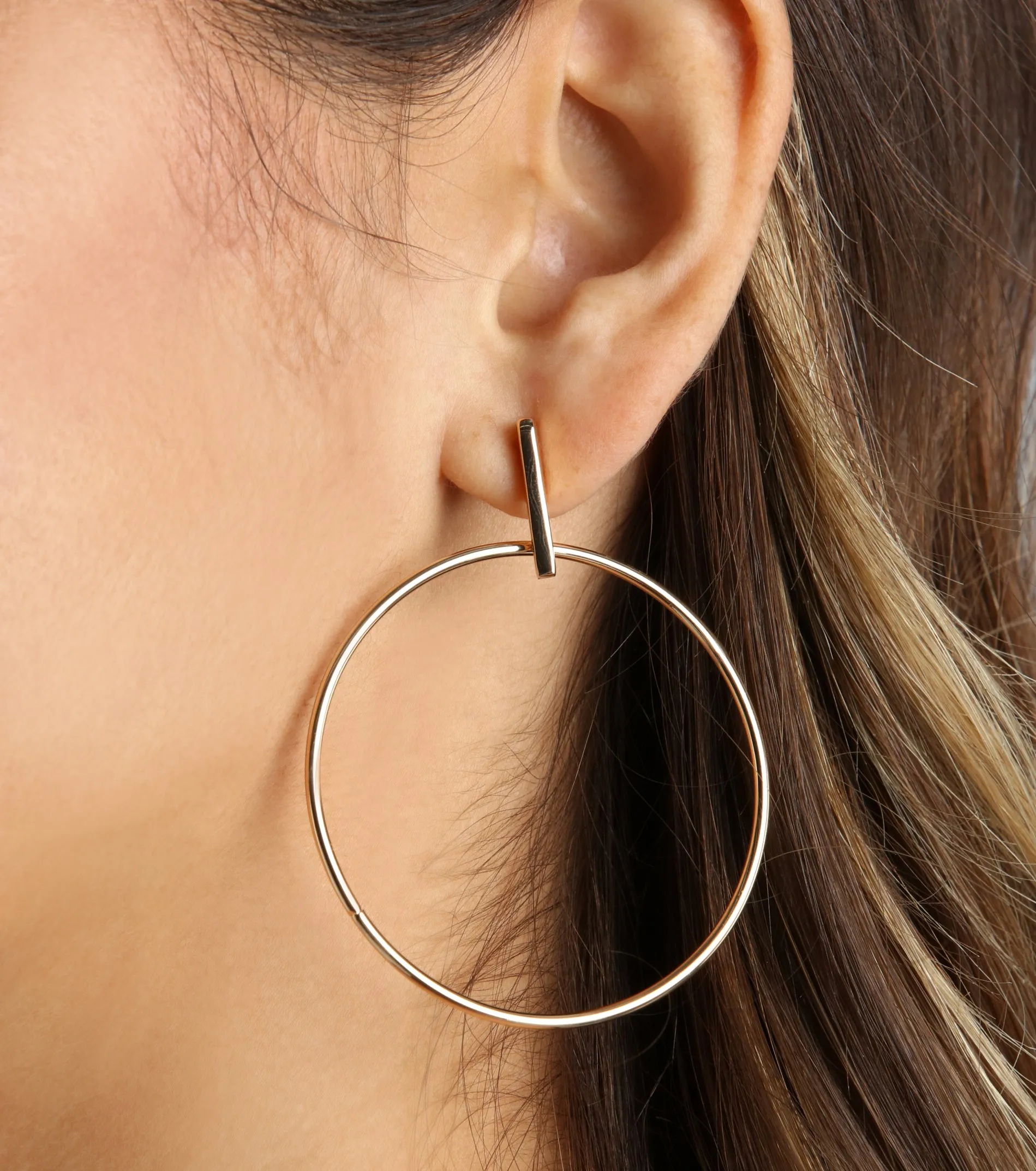 Stylish Impression Drop Hoop Earrings sold by Windsor product image thumbnail 2