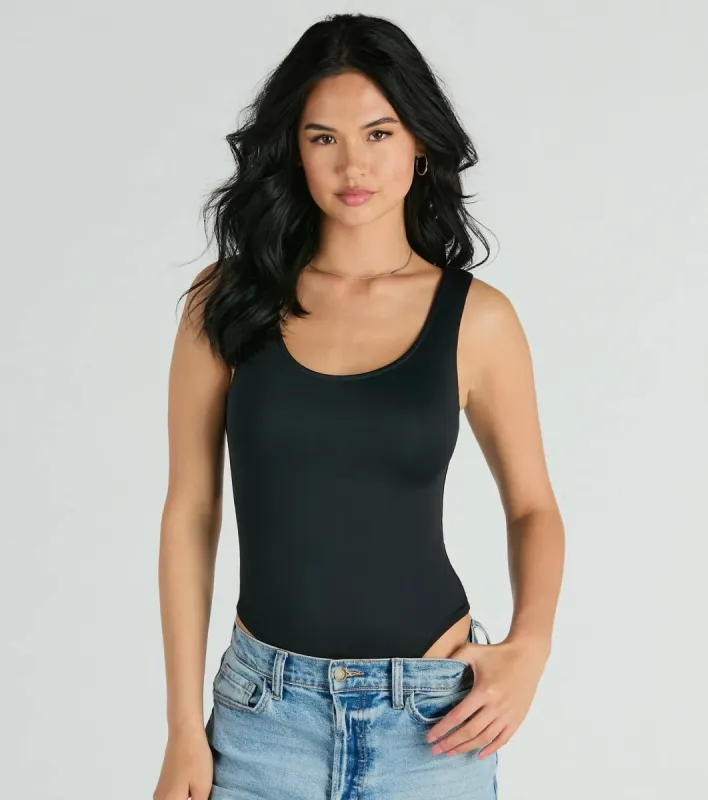 Smooth Silhouette Sleeveless Scoop Neck Bodysuit sold by Windsor